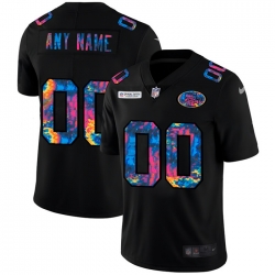 Men Women Youth Toddler San Francisco 49ers Custom Men Nike Multi Color Black 2020 NFL Crucial Catch Vapor Untouchable Limited Jersey