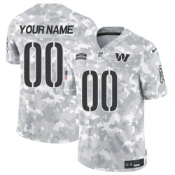 Men Washington Commanders Active Player Custom 2024 F U S E Arctic Camo Salute To Service Limited Stitched Football Jersey