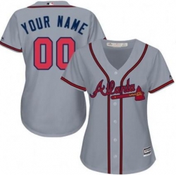 Men Women Youth All Size Atlanta Braves Cool Base Custom Jerseys Grey 3