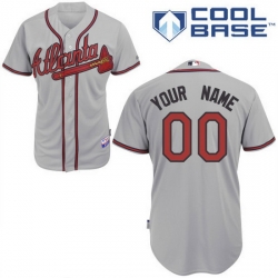 Men Women Youth All Size Atlanta Braves Cool Base Custom Jerseys Grey