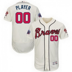 Men Women Youth All Size Atlanta Braves Flex Base Custom Pacth Jersey White