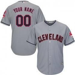 Men Women Youth Toddler All Size Authentic Grey Baseball Road Youth Jersey Customized Cleveland Indians Cool Base