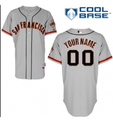 Men Women Youth All Size San Francisco Giants Majestic Grey Alternate 2017 Cool Base Custom Jersey 3