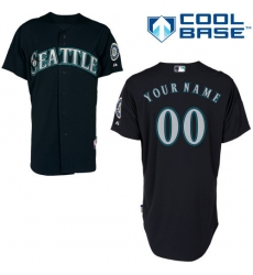 Men Women Youth All Size Seattle Mariners Black Customized Cool Base Jersey 3