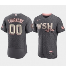 Men Women Youth  Washington Nationals Active Player Custom 2022 Grey City Connect Cherry Blossom Flex Base Stitched MLB jersey