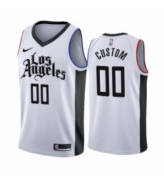 Men Women Youth Toddler All Size Los Angeles Clippers Custom 2019 20 White Los Angeles City Edition NBA Jersey