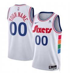 Men Philadelphia 76ers Active Player Custom White 2024 25 City Edition Stitched Jersey