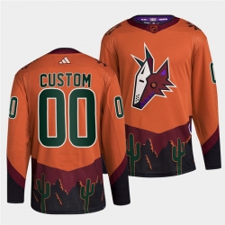 Men Women Youth Arizona Coyotes Custom Orange 2022 23 Reverse Retro Stitched Jersey