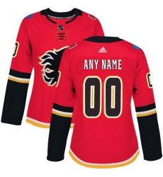 Men Women Youth Toddler Red Jersey - Customized Adidas Calgary Flames Home  II