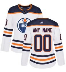 Men Women Youth Toddler White Jersey - Customized Adidas Edmonton Oilers Away  II