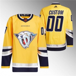 Men Women Youth Nashville Predators Custom Gold 2022 23 Reverse Retro Stitched Jersey