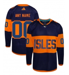 Men Women youth New York Islanders Custom Navy 2024 Stadium Series Stitched Jersey