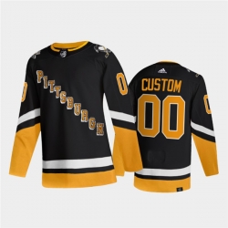 Men Pittsburgh Penguins Active Player Custom 2021 2022 Black Stitched Jersey