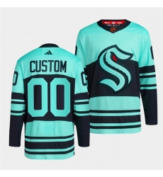 Men Women Youth Seattle Kraken Custom Ice Blue 2022 23 Reverse Retro Stitched Jersey