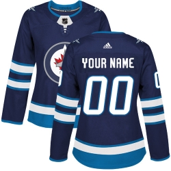 Men Women Youth Toddler Navy Blue Jersey - Customized Adidas Winnipeg Jets Home  II