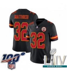 2020 Super Bowl LIV Men Kansas City Chiefs #32 Tyrann Mathieu Limited Black Rush Vapor Untouchable Football Jersey