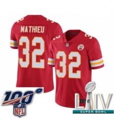 2020 Super Bowl LIV Men Kansas City Chiefs #32 Tyrann Mathieu Red Team Color Vapor Untouchable Limited Player Football Jersey