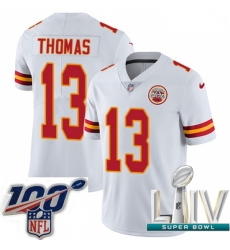 2020 Super Bowl LIV Men Nike Kansas City Chiefs #13 De'Anthony Thomas White Vapor Untouchable Limited Player NFL Jersey