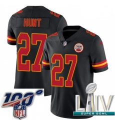 2020 Super Bowl LIV Men Nike Kansas City Chiefs #27 Kareem Hunt Limited Black Rush Vapor Untouchable NFL Jersey