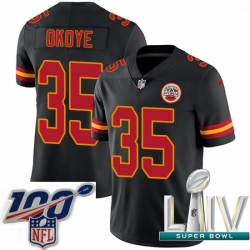 2020 Super Bowl LIV Men Nike Kansas City Chiefs #35 Christian Okoye Limited Black Rush Vapor Untouchable NFL Jersey