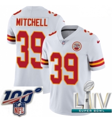 2020 Super Bowl LIV Men Nike Kansas City Chiefs #39 Terrance Mitchell White Vapor Untouchable Limited Player NFL Jersey