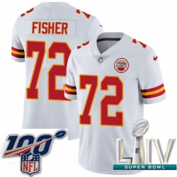 2020 Super Bowl LIV Men Nike Kansas City Chiefs #72 Eric Fisher White Vapor Untouchable Limited Player NFL Jersey