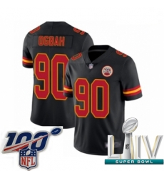 2020 Super Bowl LIV Youth Kansas City Chiefs #90 Emmanuel Ogbah Limited Black Rush Vapor Untouchable Football Jersey