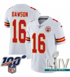 2020 Super Bowl LIV Youth Nike Kansas City Chiefs #16 Len Dawson White Vapor Untouchable Limited Player NFL Jersey