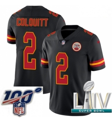 2020 Super Bowl LIV Youth Nike Kansas City Chiefs #2 Dustin Colquitt Limited Black Rush Vapor Untouchable NFL Jersey