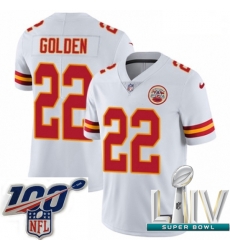 2020 Super Bowl LIV Youth Nike Kansas City Chiefs #22 Robert Golden White Vapor Untouchable Limited Player NFL Jersey