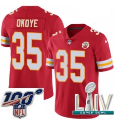 2020 Super Bowl LIV Youth Nike Kansas City Chiefs #35 Christian Okoye Red Team Color Vapor Untouchable Limited Player NFL Jersey