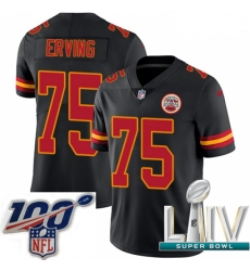 2020 Super Bowl LIV Youth Nike Kansas City Chiefs #75 Cameron Erving Limited Black Rush Vapor Untouchable NFL Jersey