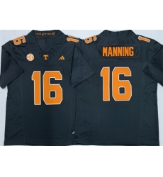 Men Tennessee Volunteers  16 Peyton Manning Black 2026 F U S E  Stitched Jersey