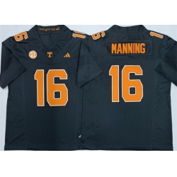Men Tennessee Volunteers  16 Peyton Manning Black 2026 F U S E  Stitched Jersey