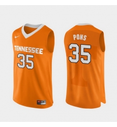 Men Tennessee Volunteers Yves Pons Orange Authentic Performace College Basketball Jersey