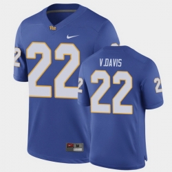 Men Pitt Panthers Vincent Davis Game Royal Football Jersey