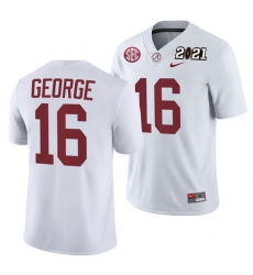 Alabama Crimson Tide Jayden George White 2021 Rose Bowl Champions College Football Playoff College Football Playoff Jersey