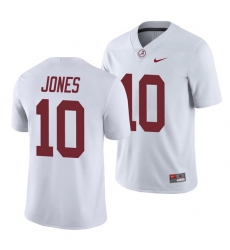 Alabama Crimson Tide Mac Jones White College Football Men's Game Jersey