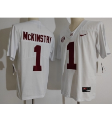 Men Alabama Crimson Tide 1 Ga'Quincy McKinstry White College Football Jersey