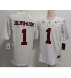 Men Alabama Crimson Tide 1 Ryan Alexander Coleman Williams Jr White F U S E 2026 Stitched Football Jersey Men Alabama Crimson Tide 1 Ryan Alexander Coleman Williams Jr White F U S E 2026 Stitched Football Jersey