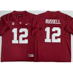 Men Alabama Crimson Tide  12 Keelon Russell Red 2026 Stitched Football Jersey