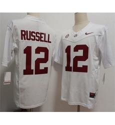 Men Alabama Crimson Tide 12 Keelon Russell White 2026 F U S E Stitched Football Jersey Men Alabama Crimson Tide 12 Keelon Russell White 2026 F U S E Stitched Football Jersey
