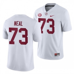 NCAA Football Alabama Crimson Tide Evan Neal White 2019 Away Game Jersey