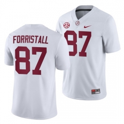 NCAA Football Alabama Crimson Tide Miller Forristall White 2019 Away Game Jersey