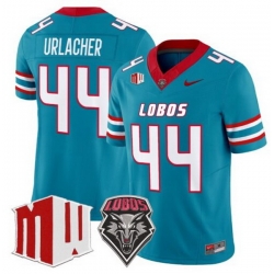 Men New Mexico Lobos  44 Brian Urlacher Turquoise F U S E  2026 Vapor Limited Stitched Jersey