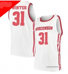 Men Nolan Winter Jersey Badgers Nolan #31 White Men Nolan Winter Jersey Badgers Nolan #31 White