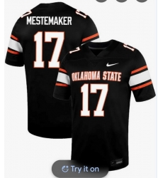 Men Oklahoma State Cowboys Drew Mestemaker #17 Black Stitched NCAA Jersey