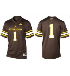 Men Western Michigan Broncos  1 Brown Stitched Football Jersey