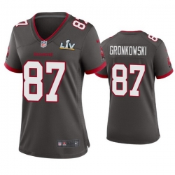 Women Rob Gronkowski Buccaneers Pewter Super Bowl Lv Game Jersey