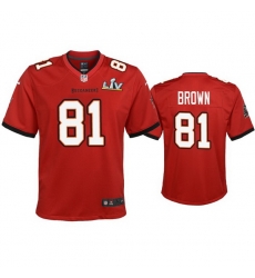 Youth Antonio Brown Buccaneers Red Super Bowl Lv Game Jersey